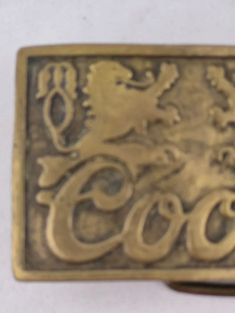 Vintage Coors Beer Belt Buckle Solid Brass Made in Taiwan Retro Western, Cowboy